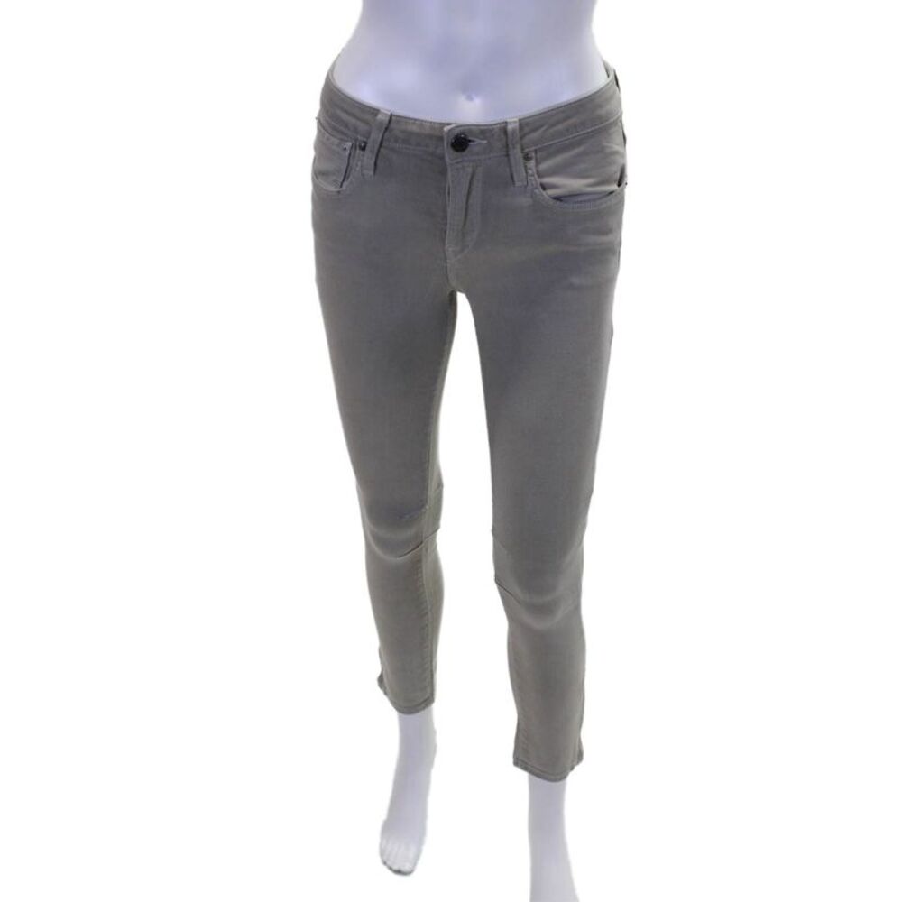 Helmut Womens Mid Rise Pleated Ankle Zip Skinny Jeans Gray Size 28